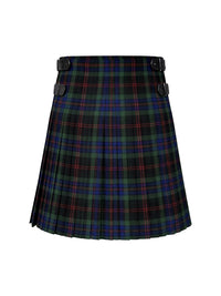 Plaid kilt with a black belt on a white background