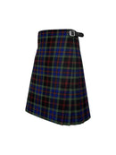 Plaid kilt with a belt on a white background