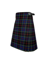 Plaid kilt with a belt on a white background