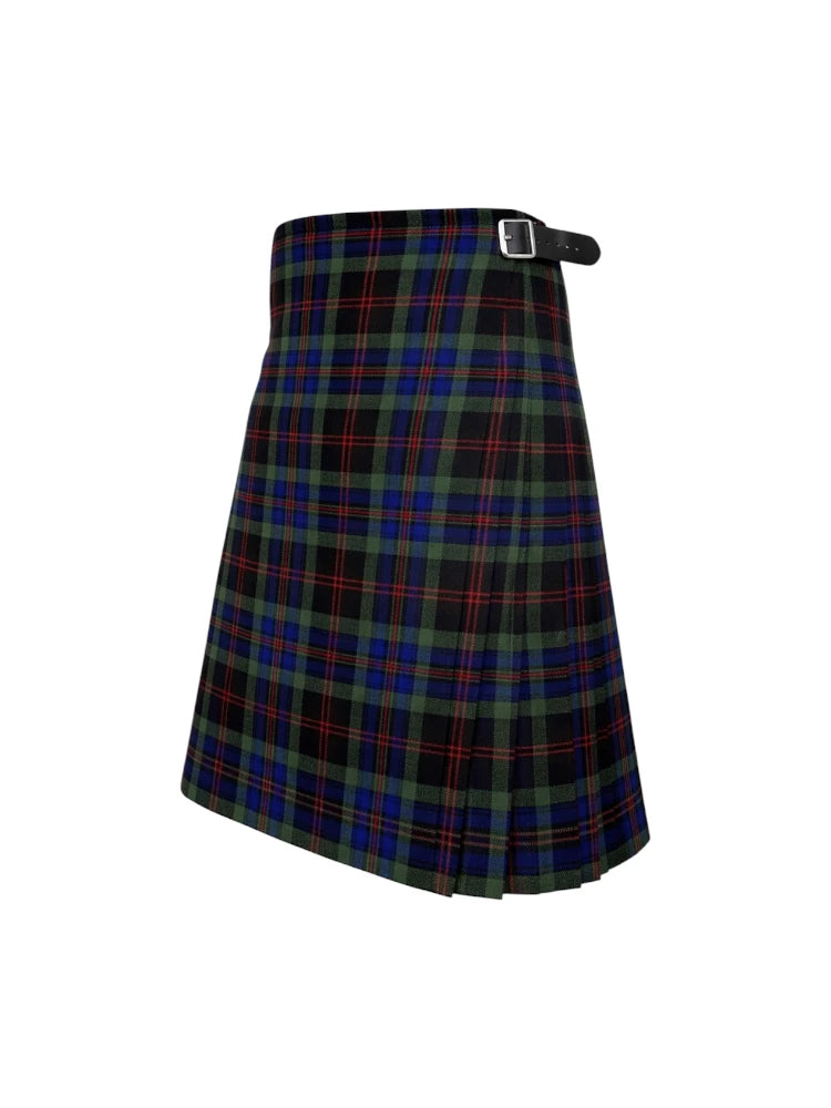 Plaid kilt with a belt on a white background