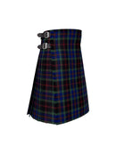 Plaid kilt with silver buckles on a white background