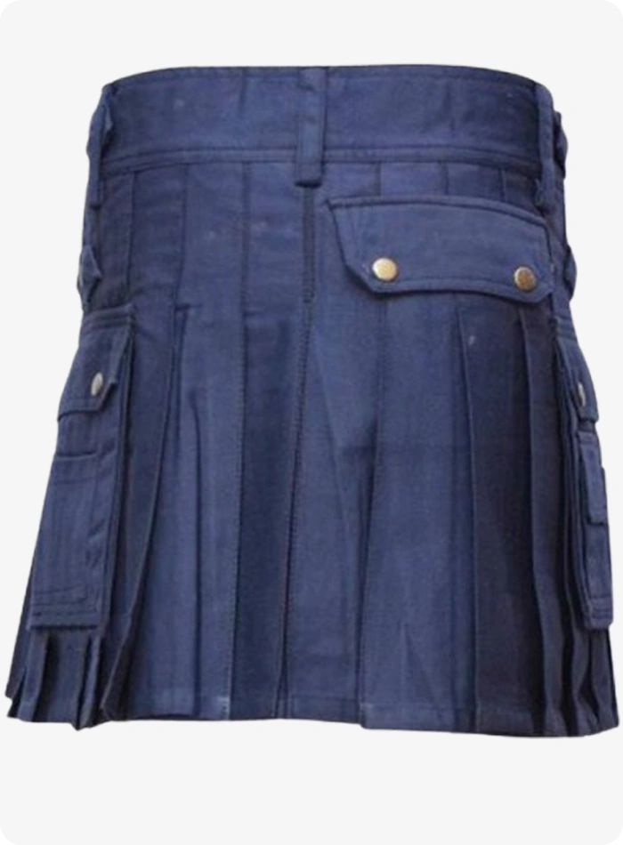 Custom Made Dark Blue Women Utility Kilt