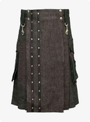 Dark Brown Denim Kilt