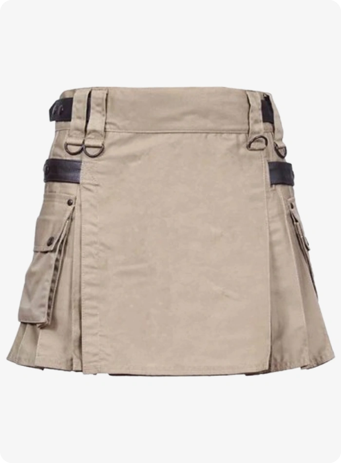 Custom Made Scotland Deluxe Khaki Utility Women's Kilt