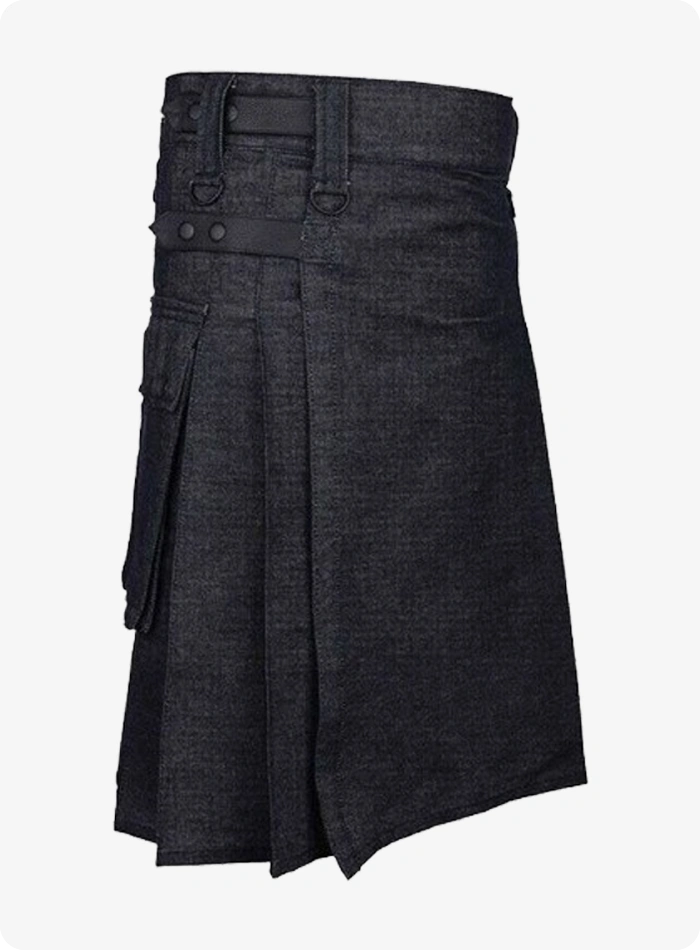 Custom Made Denim Utility Kilt
