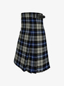 Plaid kilt with a belt on a white background