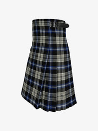 Plaid kilt with a belt on a white background