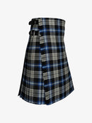 Plaid kilt with a belt on a white background