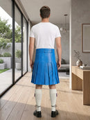 Electric Blue Leather Utility Kilt Back Side