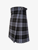 Plaid kilt with a belt on a white background