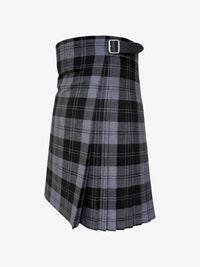 Plaid kilt with a belt on a white background