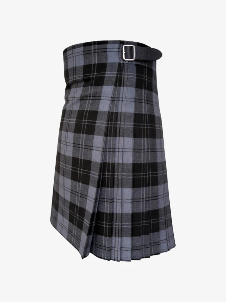 Plaid kilt with a belt on a white background