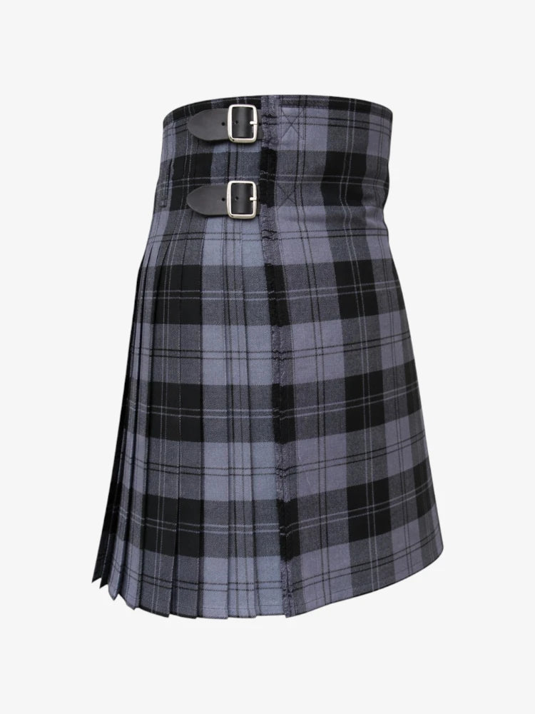 Plaid kilt with belt on a white background