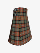 Plaid kilt with a belt on a white background