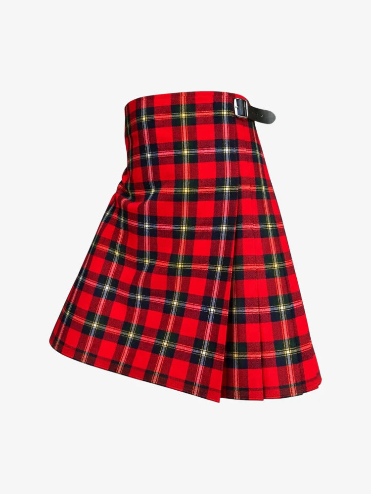 Red plaid kilt on a white background