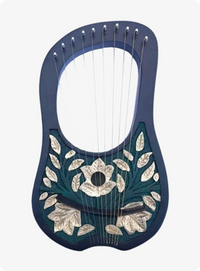 Golden Leaves 10 Metal String Lyre Harp