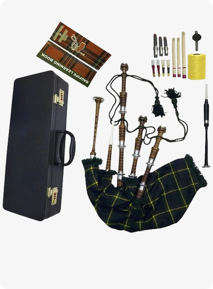 Hand Made Gordon Tartan Bagpipe