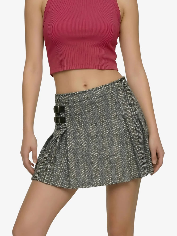 Kilt de Tweed Gris para Mujer