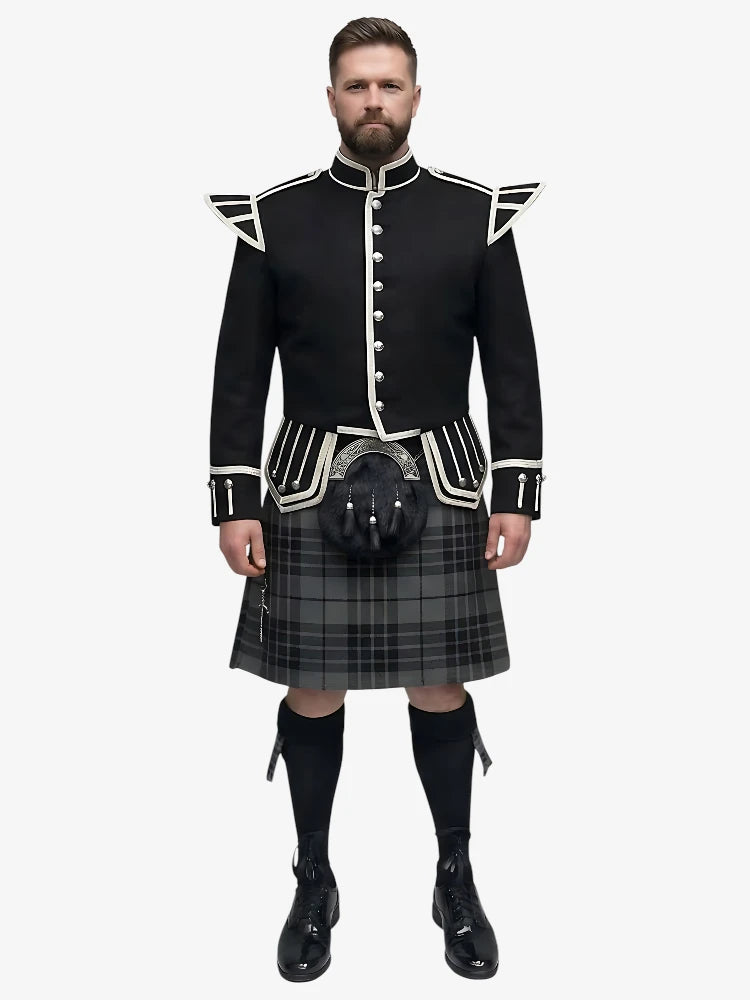 Conjunto de Kilt Doublet de Tartan Grey Watch