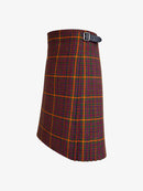 Plaid kilt with a belt on a white background