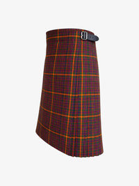 Plaid kilt with a belt on a white background