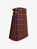 Plaid kilt with a belt on a white background