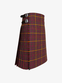 Plaid kilt with a belt on a white background