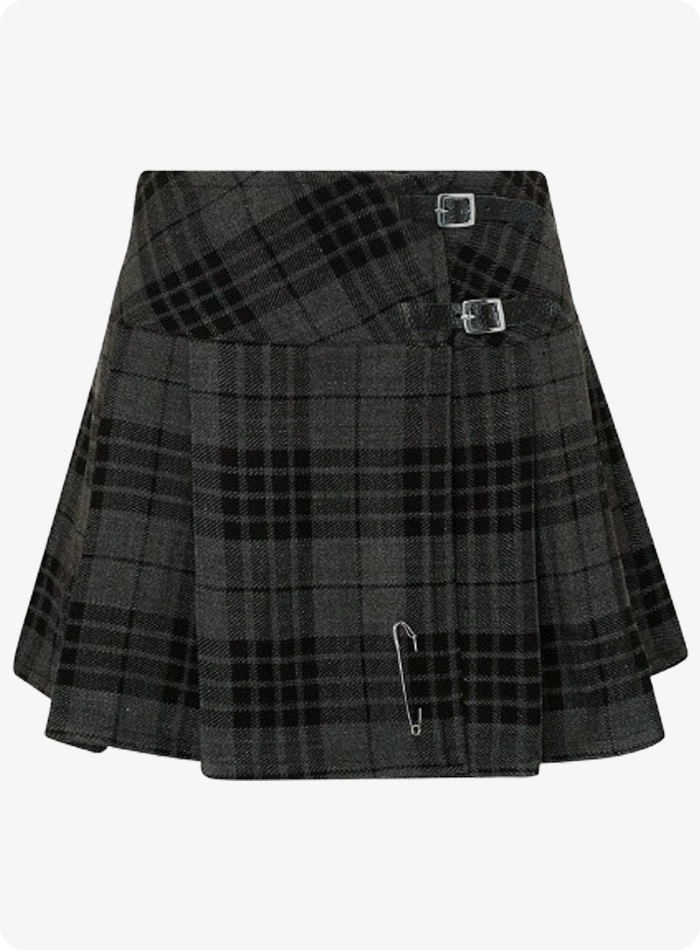 Women Hamilton Grey Tartan Skirt