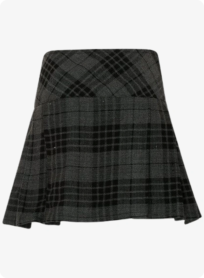 Women Hamilton Grey Tartan Skirt