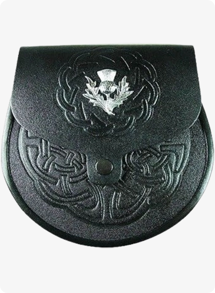 Hand Made Black Leather Day Sporran