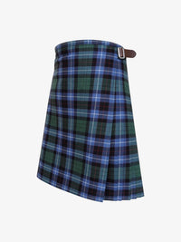 Plaid kilt with a belt on a white background