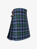 Plaid kilt with two belt buckles on a white background