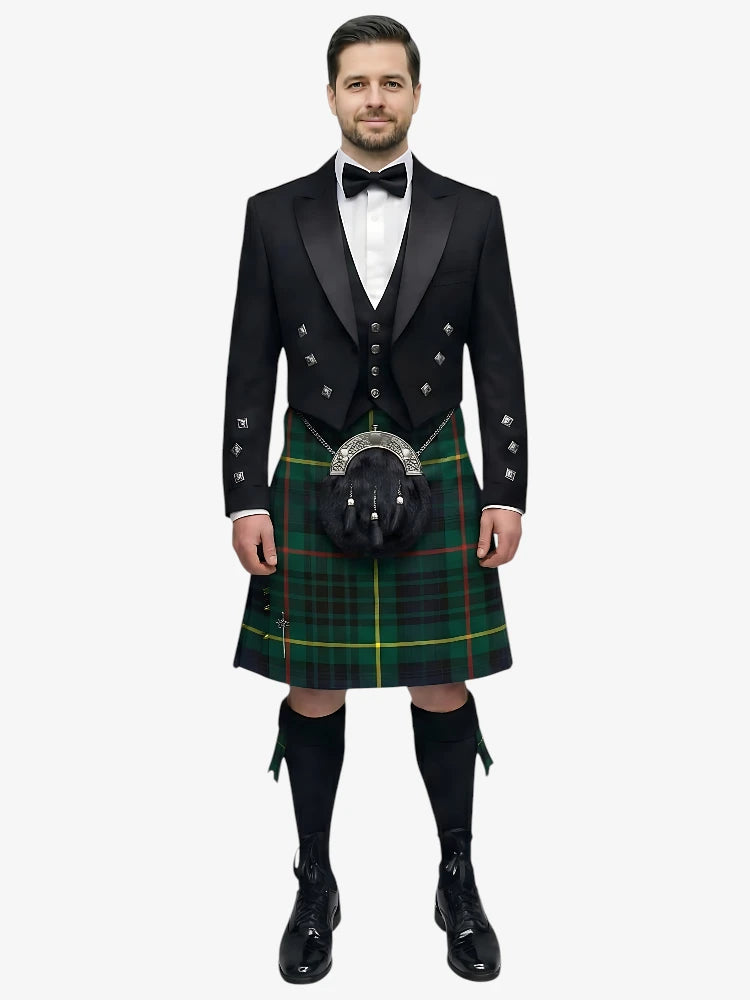 Conjunto de Kilt Prince Charlie en Tartan Hunting Stewart