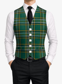 Irish National Tartan Waistcoat Front