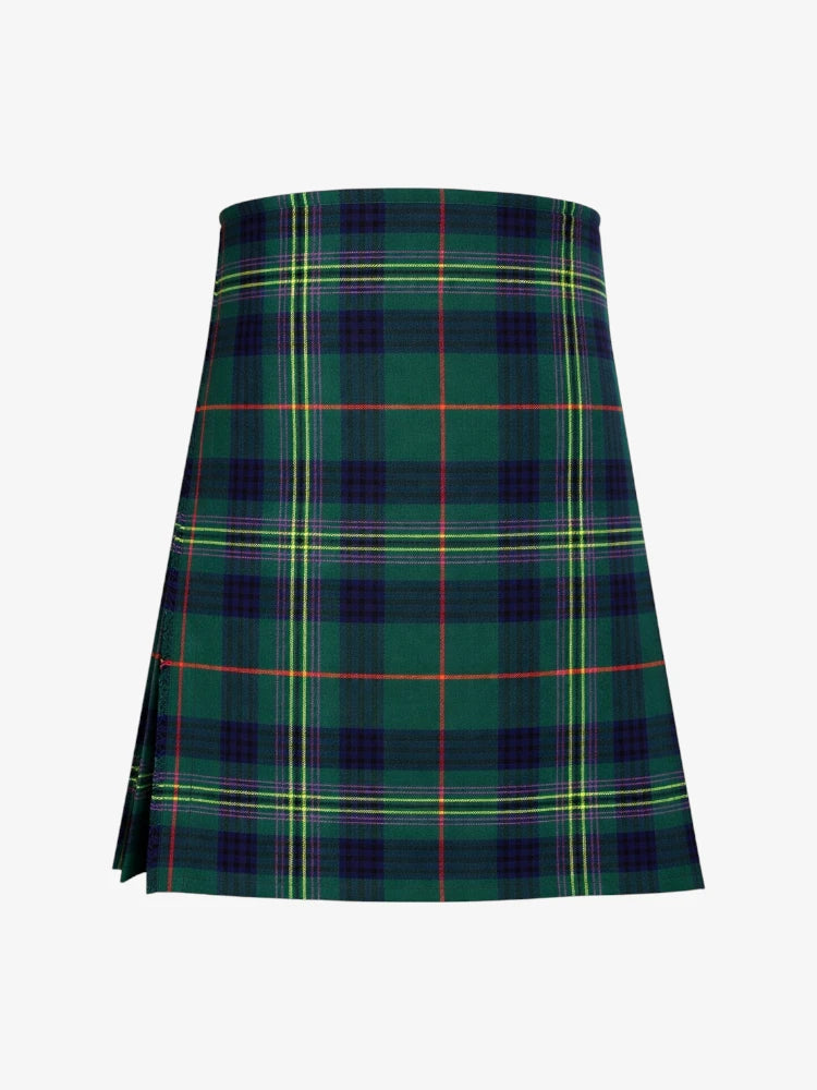 Green plaid kilt on a white background