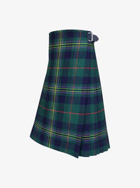 Green plaid kilt with a belt on a white background