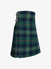 Green plaid kilt on a white background