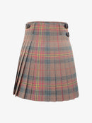 Plaid kilt with a belt on a white background