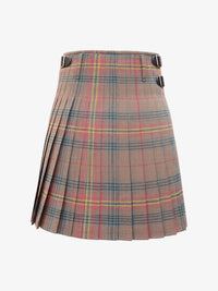 Plaid kilt with a belt on a white background