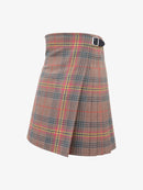 Plaid kilt with a belt on a white background