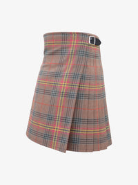 Plaid kilt with a belt on a white background