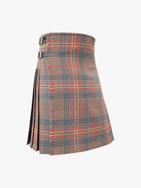 Plaid kilt with a belt on a white background