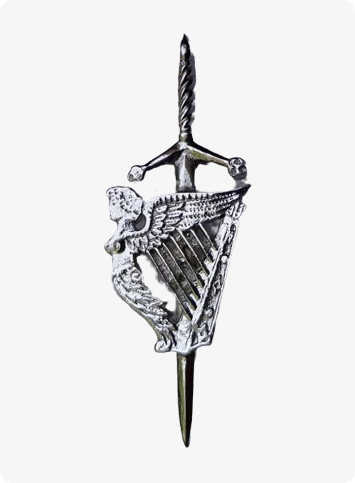 Custom Made Lady Harp Sword Kilt Pin