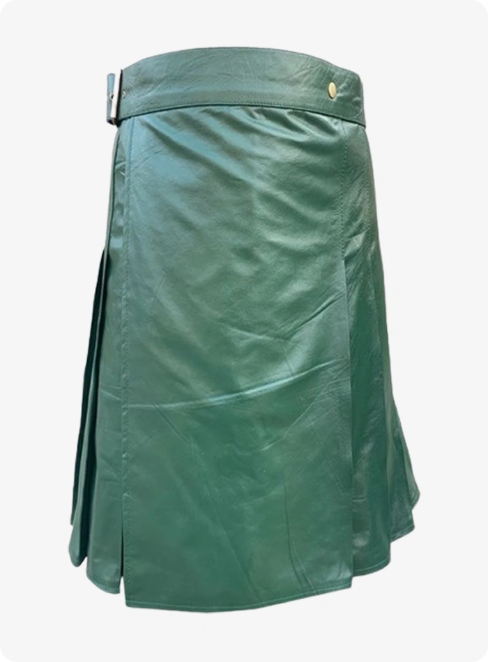 Custom Made Leather Green Kilt