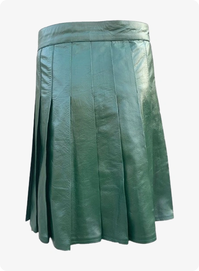 Custom Made Leather Green Kilt