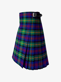 Plaid kilt with a belt on a white background
