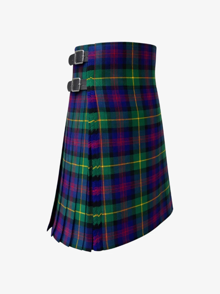 Plaid kilt with a buckle on a white background