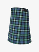 Plaid kilt with a belt on a white background