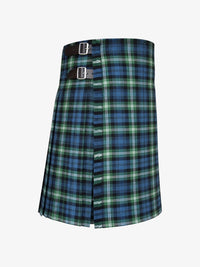 Plaid kilt with a belt on a white background