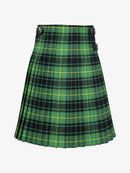Green plaid kilt on a white background